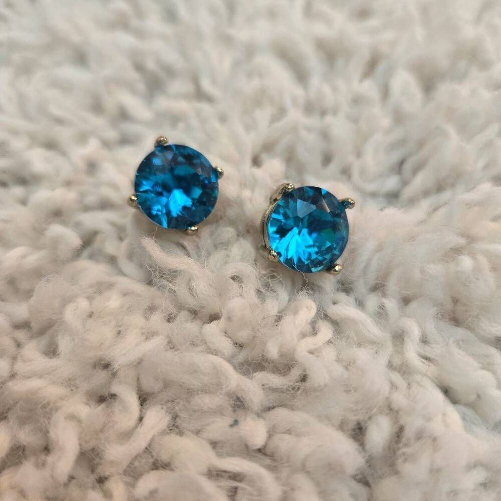 NEW Blue Rhinestone Stud Post Earrings